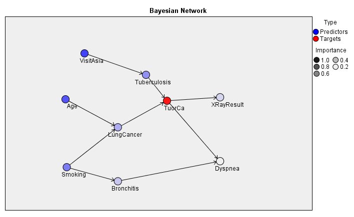 Lauritzen and Spegelhalter's Asia network example