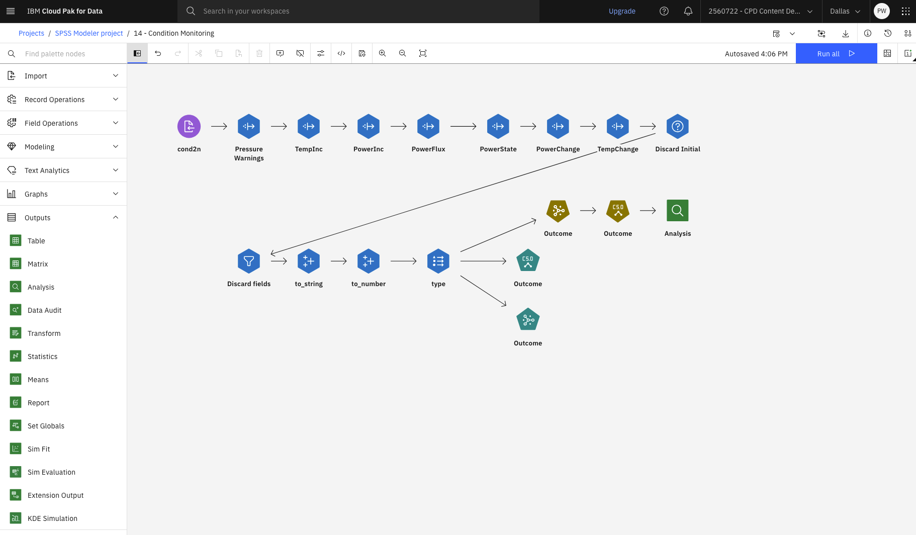 Completed modeler flow