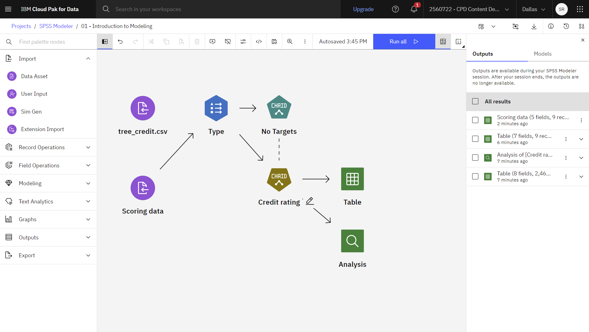 Complete modeler flow