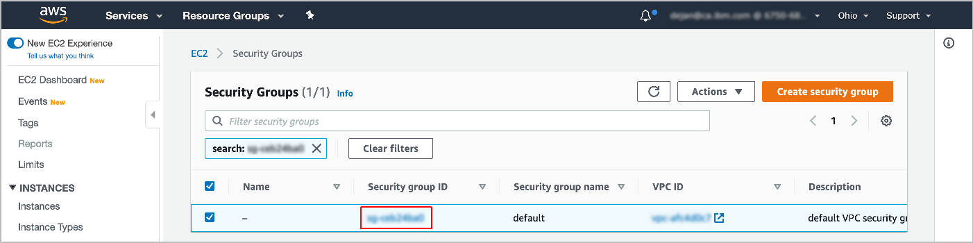 AWS active security group