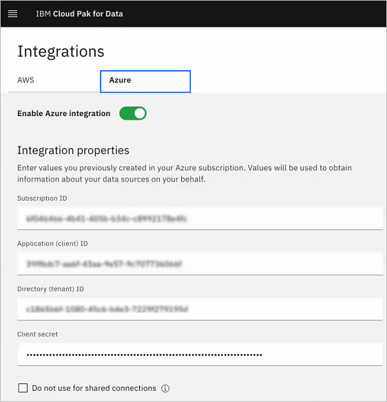 Integrations page