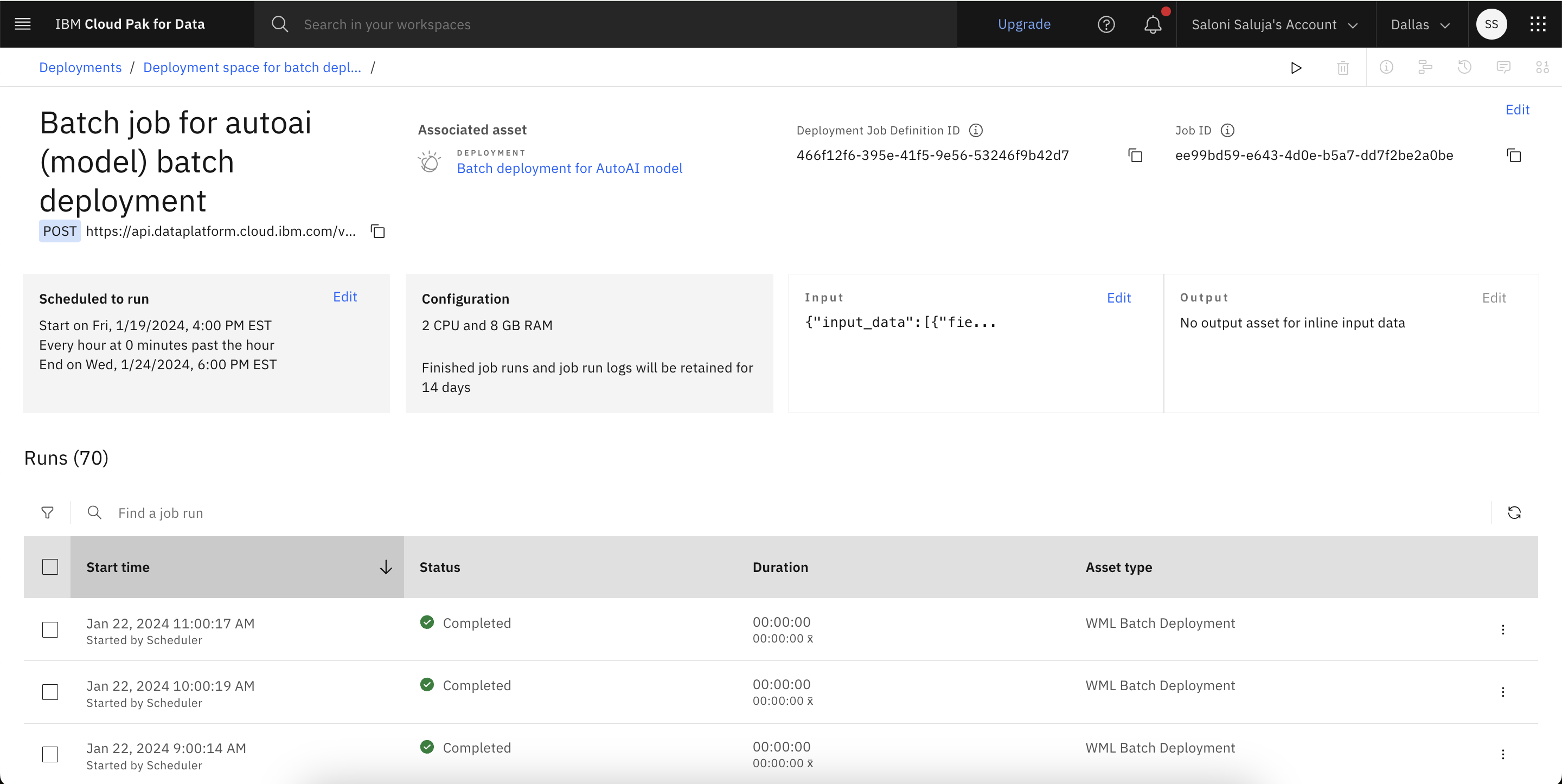 Test a batch deployment by creating a batch job