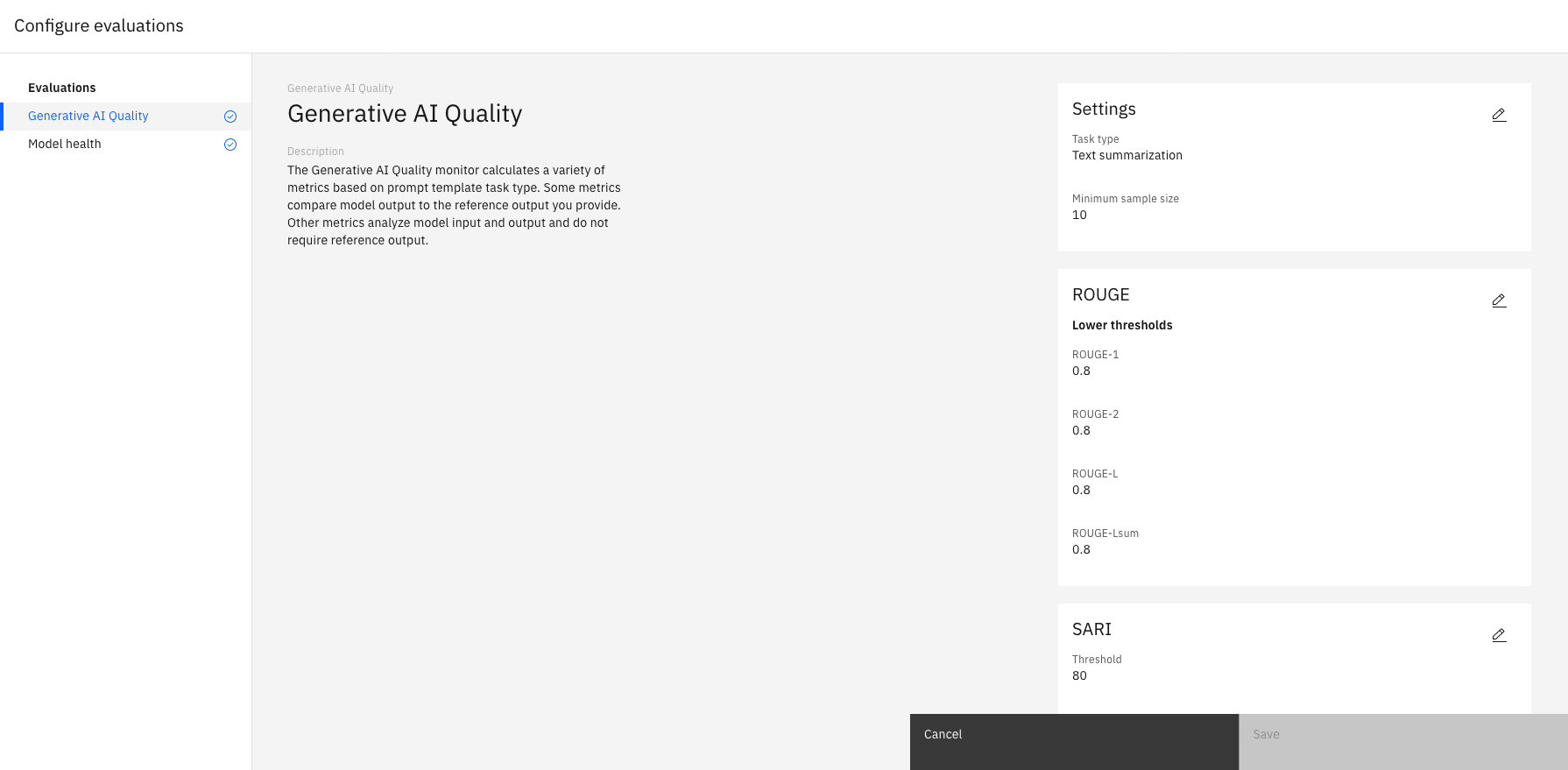 Configure external llm evaluations